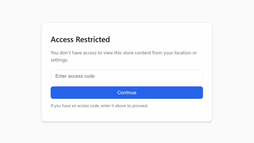 Blocked site will require access code (optional) to continue.
