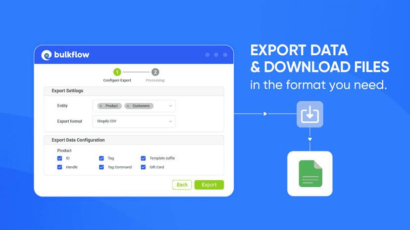 export and download in preferred format