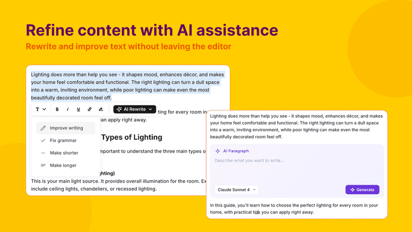 Refine content with AI assistance
