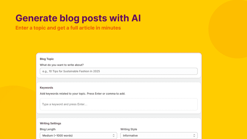 Generate blog posts with AI