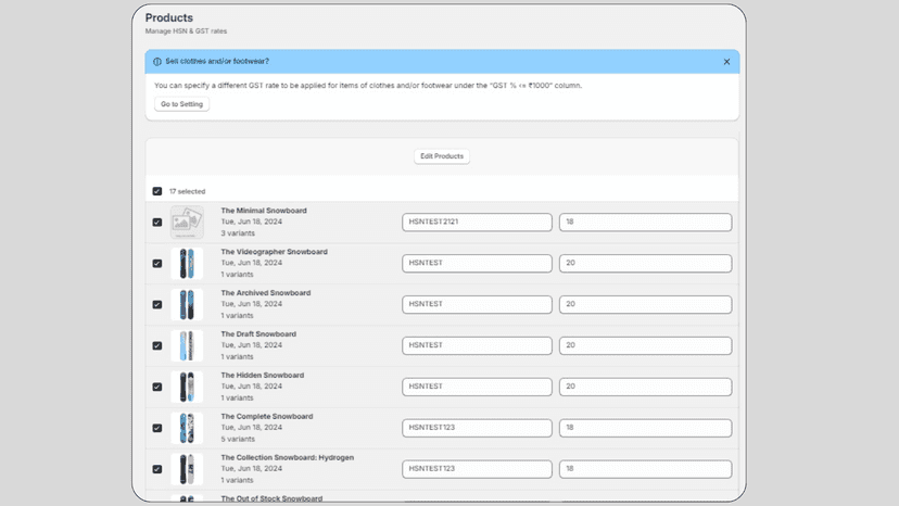 Manage your products tax information