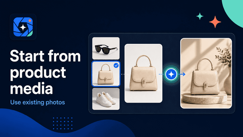 showing a selected source product photo transformed