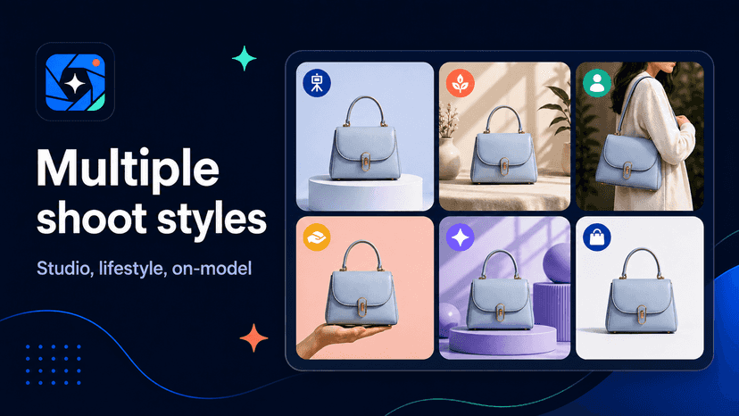 showing multiple product photoshoot styles
