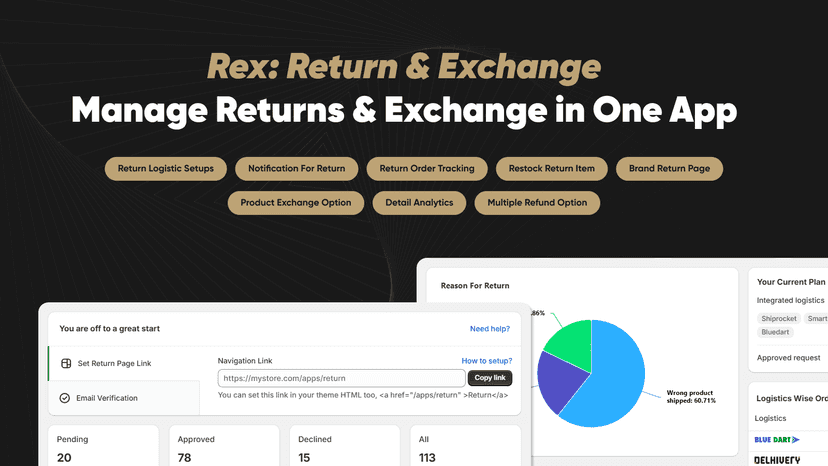 Rex return and exchange dashboard with tracking and analytics
