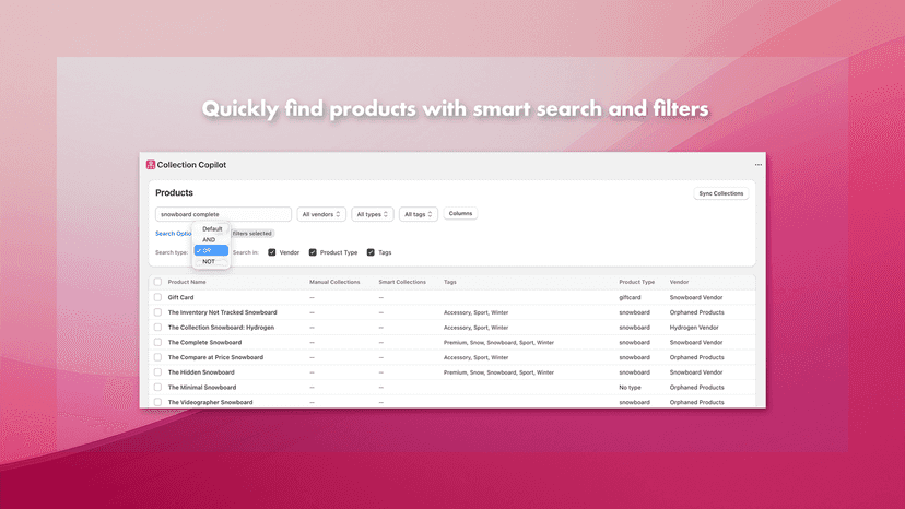 Collection Copilot - Quickly find products with smart search