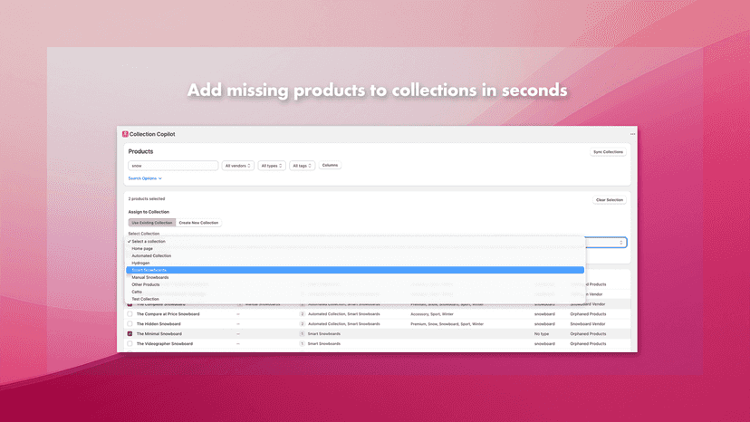 Collection Copilot - Add products to collections in seconds