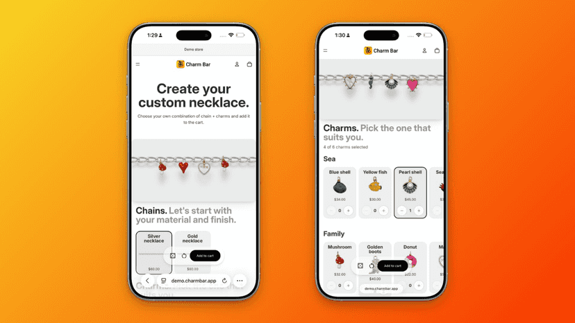 Charm bar mobile version