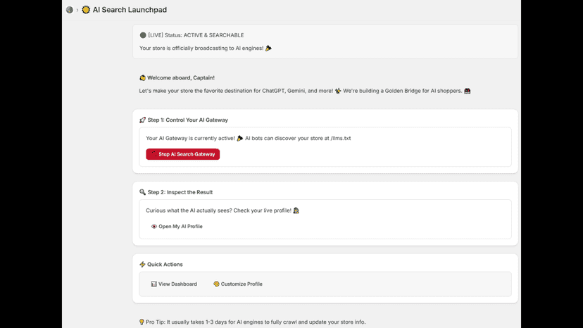 Easily enable or disable the AI optimization service.