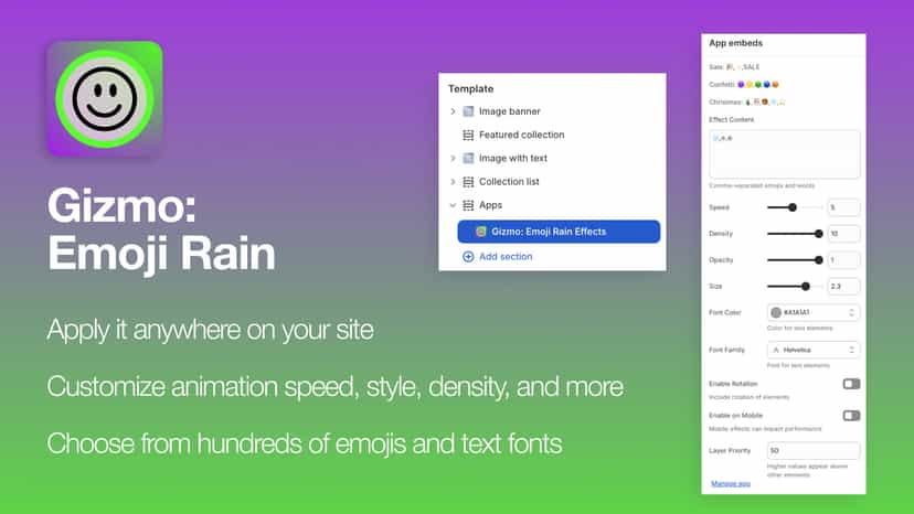 emoji rain features