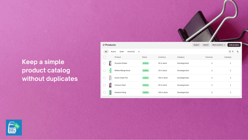 Keep a simple product catalog without duplicates