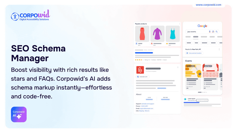 Corpowid’s AI adds schema markup instantly—and code-free.