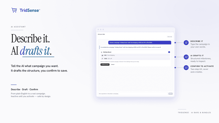 AI Assistant drafting a campaign from a chat prompt