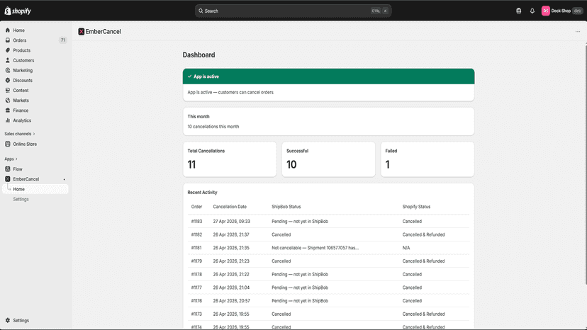 EmberCancel Home Dashboard