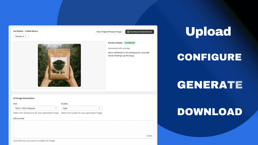 Easily download or generate new AI-edited images