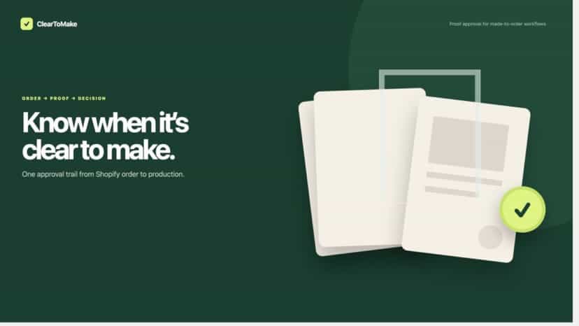 Proof documents pass through an approval gate with a check mark