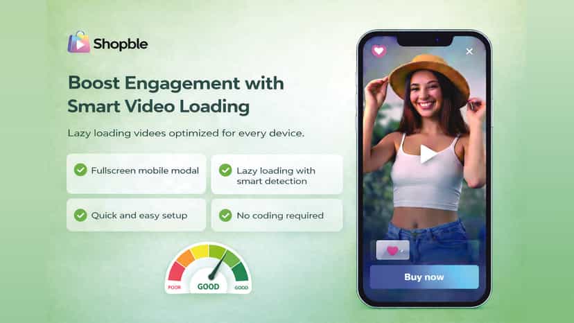 Shopble mobile optimized video with fast loading