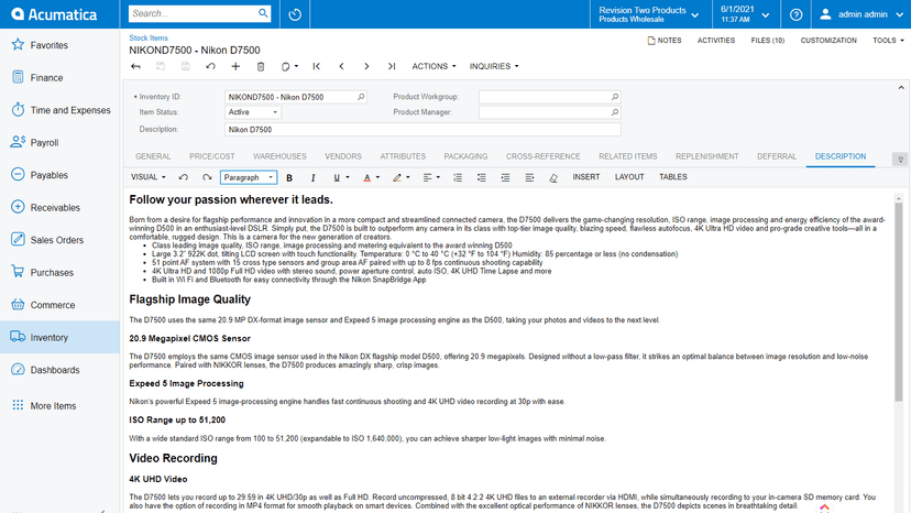 Product Information Management - Rich Media Description