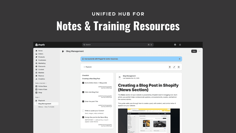 Unified Hub for Notes & Training Resources