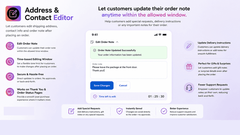 Address & Contact Editor order note