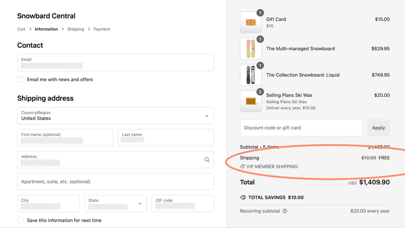 Automatic Free shipping in checkout for tagged customers