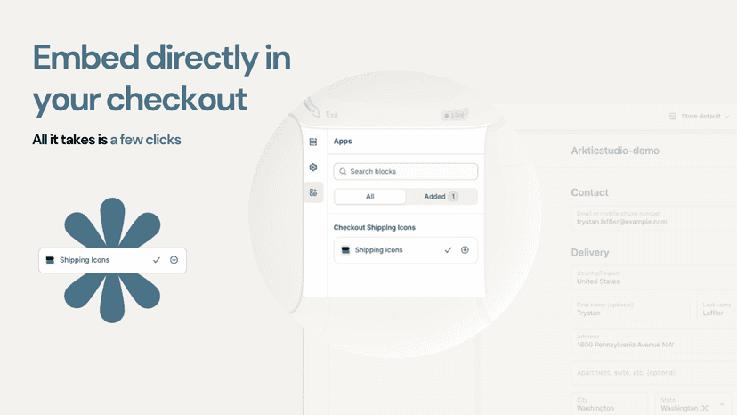 Embed directly in your checkout - Shipping icons in Checkout