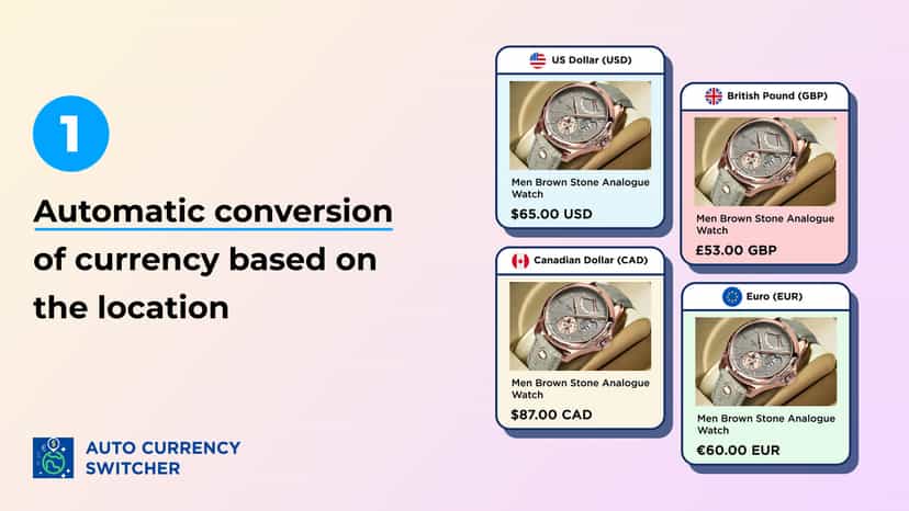 Automatic conversion of currency based on the location