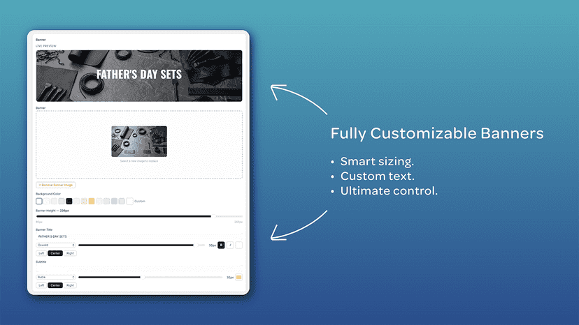 Fully Customizable Banners