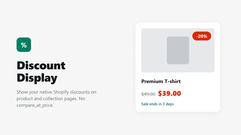 Discount Display: Strikethrough pricing and badges on Shopify