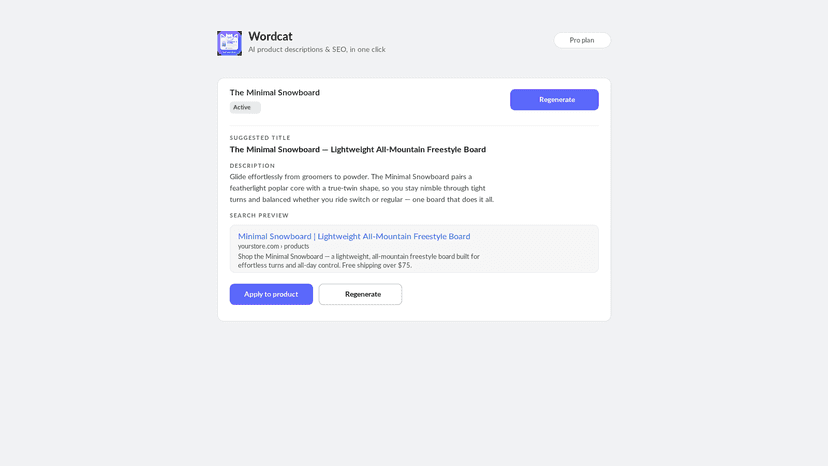 AI-generated title, description, and SEO search preview