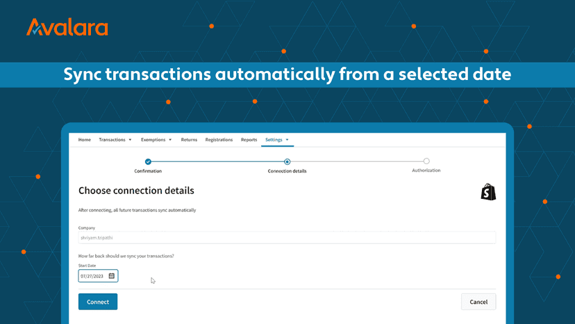 Sync transactions automatically from a selected date