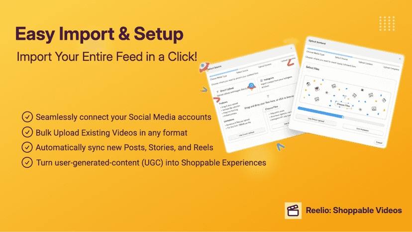 Import from social media or upload directly