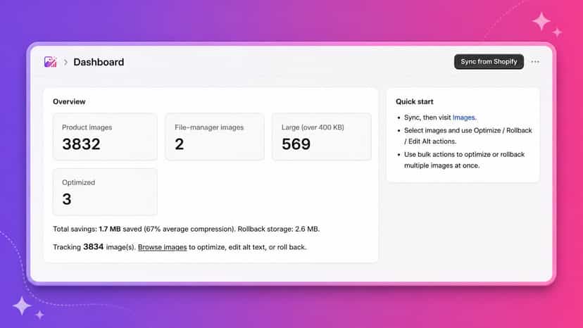 Image Optimizer Dashboard