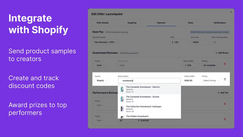 Send product samples