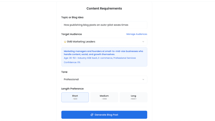 Friday Force blog generation input