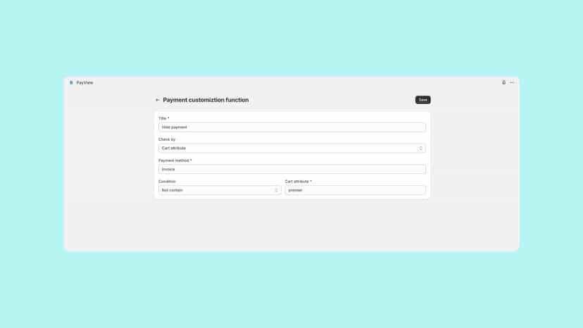 Payment method actions and rule conditions