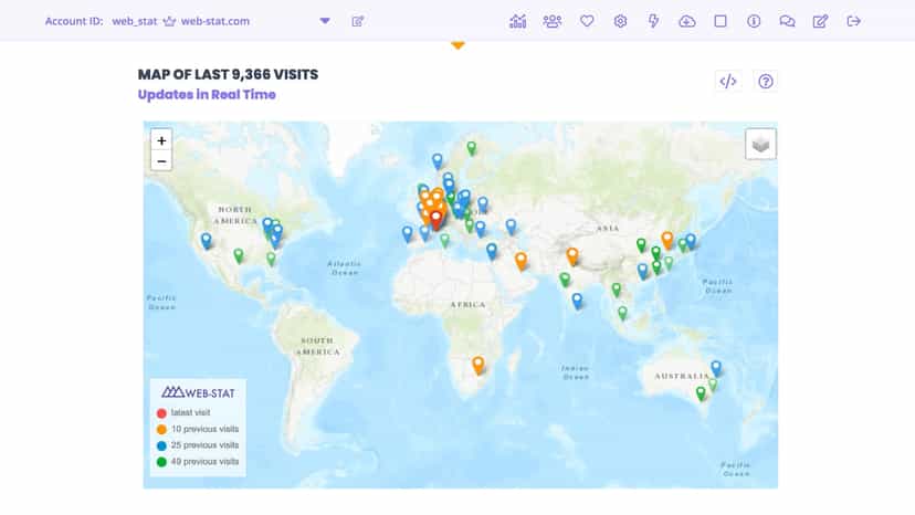 Map of all visits.