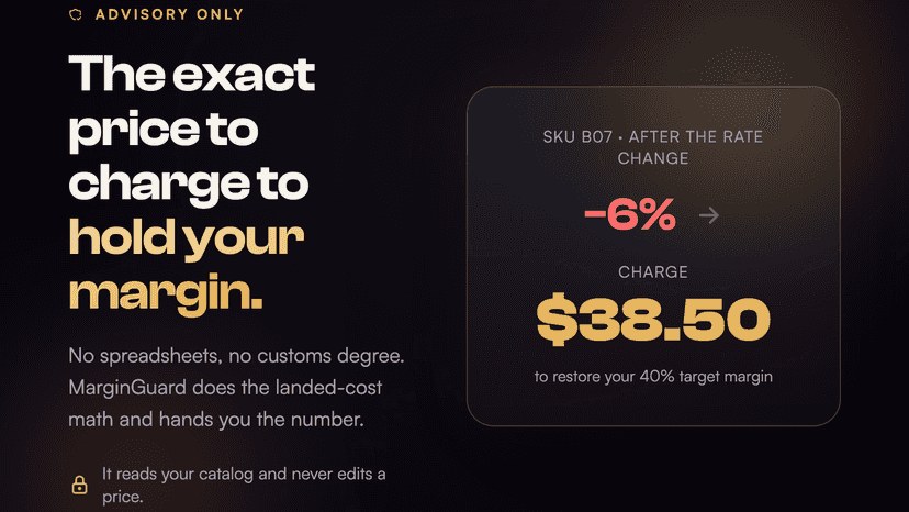 The exact price to charge to restore your target margin