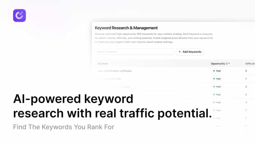 AI-powered keyword research with real traffic potential.