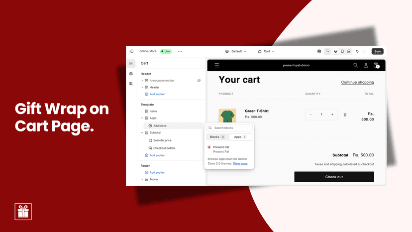 Gift Wrap Options on Cart Page