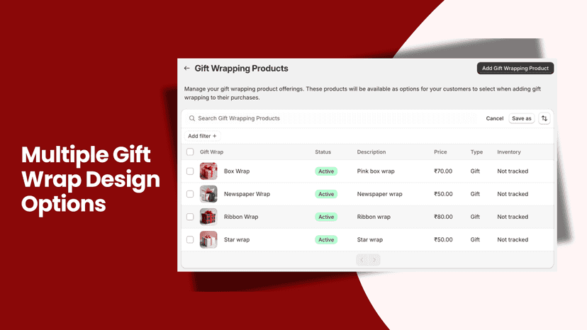 Upload Multiple Gift Wrap Design Options