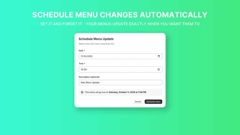 Schedule Menu Changes Automatically