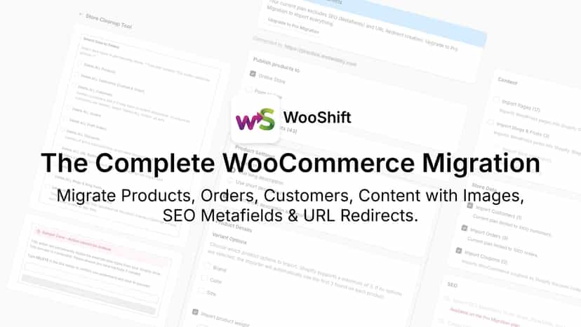 Migrate Products, Orders, Customers, Content with Images, SEO