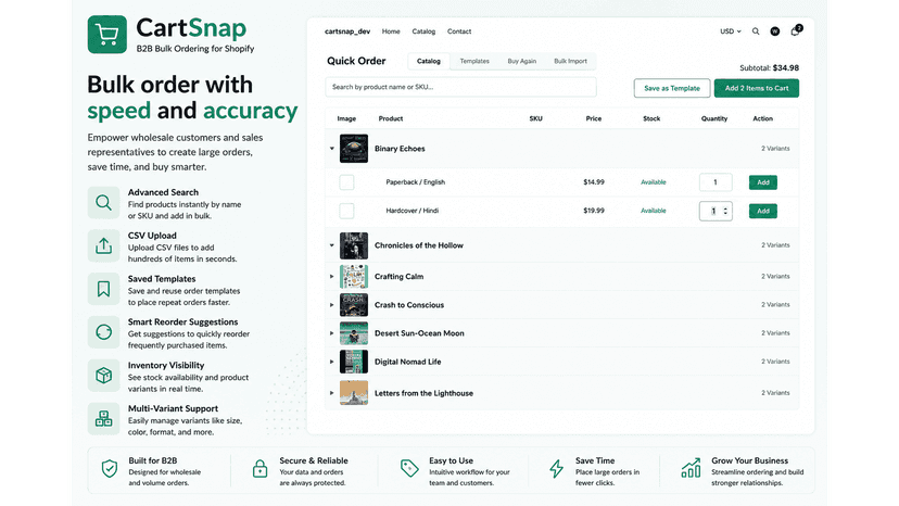 CartSnap - B2B Bulk Order