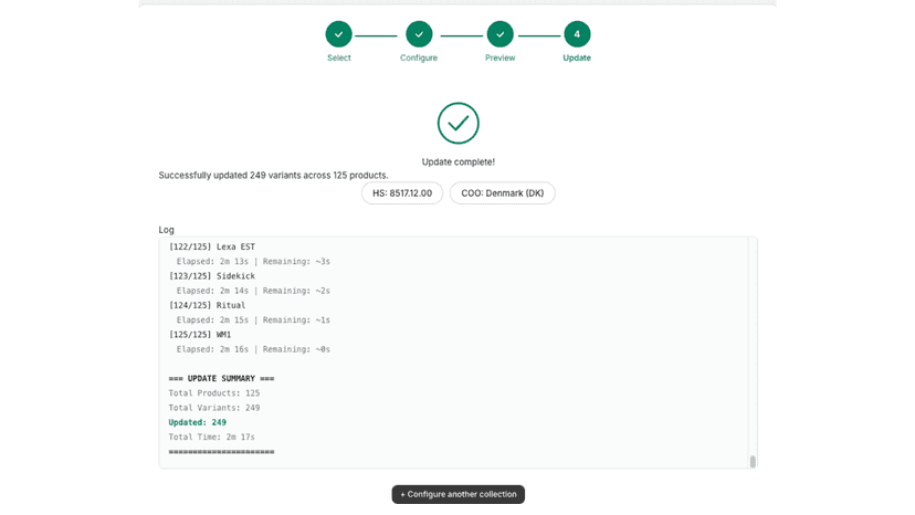 HS Code & Origin Bulk Editor