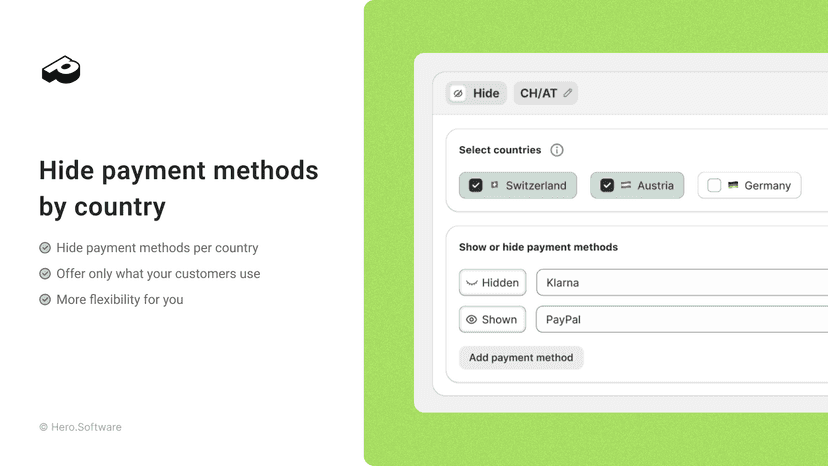 Hide payment methods