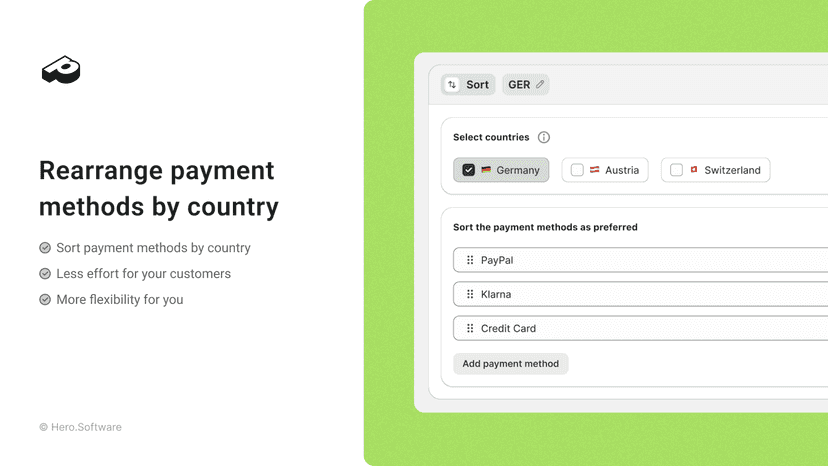 Sort payment methods