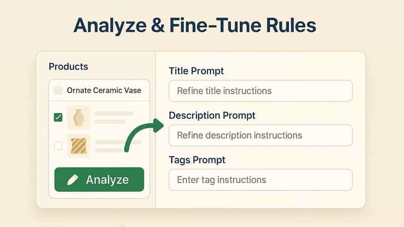 Analyze & Fine-Tune – edit title, description, tag, SEO rules