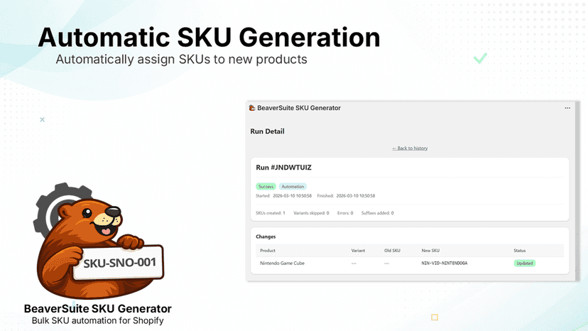 Automatic SKU Generation