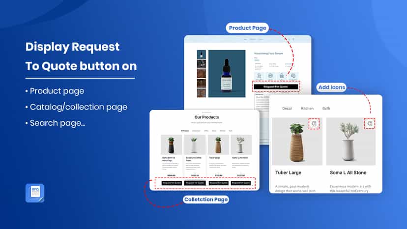 Display request to quote