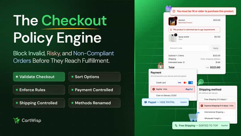 Checkout policy engine blocking risky orders in store UI